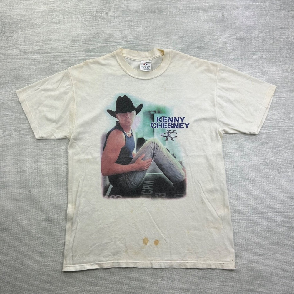 Vintage 2003 Kenny Chesney Shirt Size Large White Margaritas Senoritas Tour